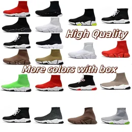 Socks Casual Shoes Autumn boots Paris Second Generation Sock Speed 2.0 Shoes Womens Designer Sock Booties Flat Heel Thick Sole High Top Ankle Boot With Box