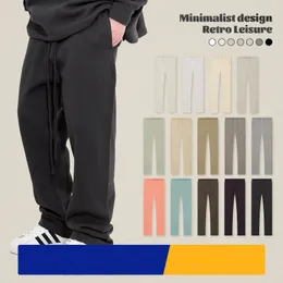 Calças masculinas moda moletom carta hip hop jogging calças casuais unisex calças esportivas de rua alta