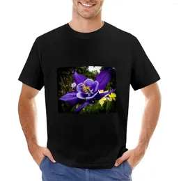 Herren Polos Columbine Aquilegia Swan Blue Flower von Brandon Cable T-Shirt Herrenkleidung Herren Trainingsshirt