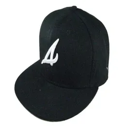 Casquette de Baseball pour hommes et femmes, chapeau ajusté d'Atlanta, à visière plate, Hip Hop, lettre A, entièrement fermée, Gorra7056121, 2021