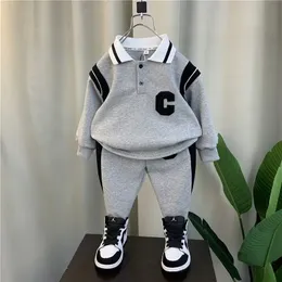 Spring Autumn Kids Clothes Boys Sets Sports Suit Children Tracksuit Boys Long Sleeve Letter T-Shirt Pant 2Pcs Suit 2-12Y 240104