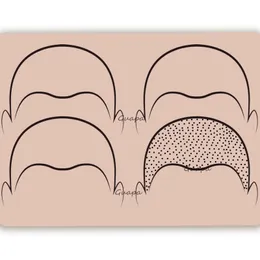 5PCS Scalp Tattoo Practice Skin Both Side Pre Draw Hairline Design Tattoo Silicone Pad for SMP Scalp Micropigmentation Technique 240103