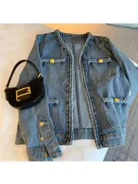 Fashion Denim Jacket for Women Casual Oversized Loose Jean Jackets Autumn Ladies Long Sleeve Coat Cardigan Outerwear 240103