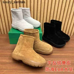 Botteg Venets Snap Snow Boots Ann Plush och päls Integrerad Internet Red Warm Anti Slip Waterproof Cotton Shoesqq