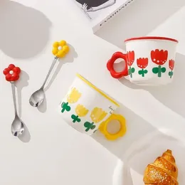 Tassen Tulip Cup Korean Ins Style Mug Lover Girl Cute Ceramic Drinking Coffee Milk Afternoon Tea