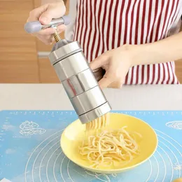 Tools Stainless Steel 5 Styples Pasta Noodle Hand Maker Manual Press Machine Vegetable Cooking Tools Kitchen Accessories