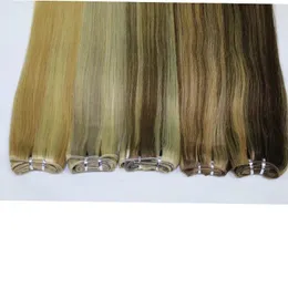 Wefts 100 Body Wave Human Remy Hair Hair Ph27/613 P8/613 P10/24 P18/613 Brazylijski kolor fortepianu prosty Weft 18 „24”