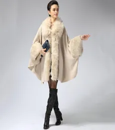 2018 europeu estilo rússia mulheres tamanho grande capa ponchos com gola de pele para feminino inverno cashmere pashmina cachecol envolve outono d13231885