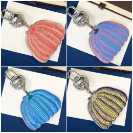 High end Metal Stainless Steel Keychain Cute Pumpkin charm Keychains For Men Women Designer Key Ring Couple Leather Car Key chain Handmade with Original box