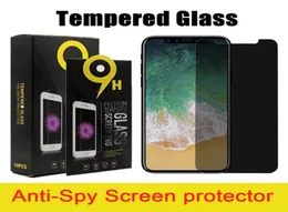 Para iPhone 12 pro max XR xs 11 7 8 plus Protetor de tela de privacidade antiespião vidro temperado com pacote 7537198