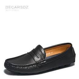 DECARSDZ Loafers Shoes Men Fashion Autumn Shoes Comfy Men's Flats Brand Leather Classic Original Style Men Casual Shoes 240104