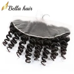 Cierre de onda suelta Frontal de encaje Cabello humano 13X4 Frontal de encaje Solo hecho a mano Nudos blanqueados de encaje ondulado suelto Pre arrancado con cabello de bebé