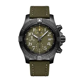 U1 Top 46mm homme montre-bracelet hommes Quartz chronographe montre noir vert toile bracelet en caoutchouc saphir cristal étanche