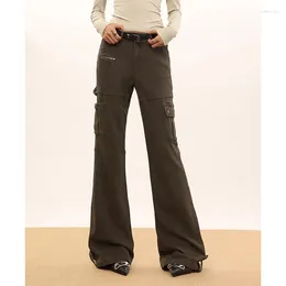 Jeans da donna WCFCX STUDIO Stile coreano Y2K Moda retrò Slim Flare per le donne Streetwear Pantaloni lunghi femminili casual Pantaloni cargo