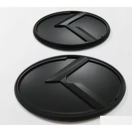 Naklejki samochodowe 2PCS 3D Black K Logo Odznaka Emblematyka Dopasowanie Kia Optima K5 2011 Emblems1331716 Dostawa Dostawa Mobilne motocykle EX DHU2C