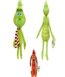 28 cm Fashion Christmas Supplies How The Grinch Stuffed Animals Plush Toys New Christmas Geek Grinch Plush Toy Green Monster Doll3707871