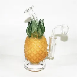 Pineapple Bong Hookahs Unique Big Glass Bongs 5mm Heady Yellow Green Colors Recycler Dab Rig Bubbler Perc Torus Water Pipes Thick Oil Rigs With Bowl