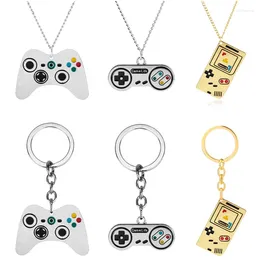 Keychains Gamepad Game Controller Pendant Necklaces Creative Gameing Hip-Hop Jewelry Metal Gold Colour For Women Men Gift