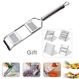 Multifunktion Vegetabiliska skivor rostfritt stål grater cutter frukt potatis skalare rivare grönsaker skärare kök tillbehör 240104