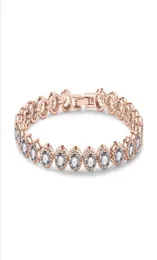 ROMA BRACELET CLSSSICAL LUXURY JEWELRY18K WHITROSE GOLD ROUND CUT CZクリスタルダイヤモンドプロミスクールな女性ブレスレットfor lov1195573