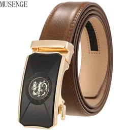 Men Belts Metal Automatic Dragon Buckle Brand High Quality Leather Trouser for Famous Luxury Work Business Strap 240103