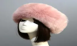 Beralar Kadın Moda Rus Kalın Sıcak Beanies Head Band y Faux Kürk Bombacı Şapkası Boş Top Başör Kış Ski1358248