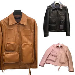 Chaqueta de cuero para mujer, cazadora con relieve a la moda de invierno de diseñador, abrigo cálido clásico para hombre, impermeable al frío y grueso