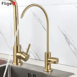 Fliger 14 Kitchen Faucets Stainless Steel Direct Drinking Tap Gold Drinking Water Tap Water Purifier Faucet Tap Torneira 240103
