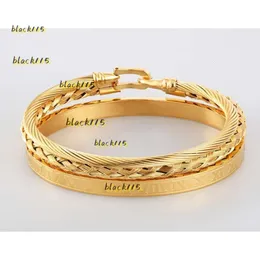 Bangle 3pcs/set Royal Roman Bracelets Cable Horseshoe Buckle Bangles For Men Stainless Steel Pulseiras Jewelry Accessories 2024 Fashion women bangle High quality