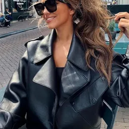 جاكيتات سترات نسائية Ailegogo وصول الشتاء الخريف المحفظة الجلدية للنساء Campera Chaqueta Cuero Mujer Modis Coat Women Veste Cuir de