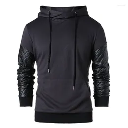 Erkekler Hoodies Bahar Moda Cep Uzun Kollu Kol Deri Deri Tasarım Siyah Düz Renkli Yakışıklı Külot Ceket Elçileri