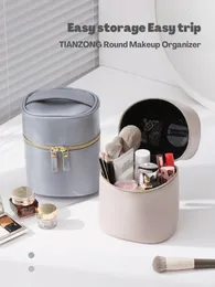Makeup Organizer Cosmetic Bag Skincare Storage Organizer Stora kapacitetslåda för reseborste -lagring med transparent påse 240103