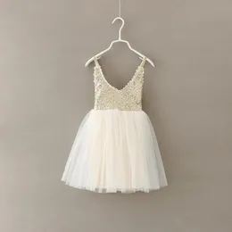 Abiti per ragazze Abito da principessa con paillettes 2015 ultima estate per bambini paillettes dorate reggicalze in tulle vestito da tutu per bambini vestito da festa