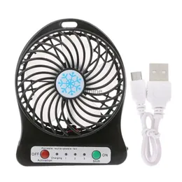 Ventiladores elétricos portátil LED luz mini ventilador refrigerador de ar mini mesa ventilador USB terceiro vento ventilador USB recarregável ABS portátil escritório ao ar livre casa yq240104