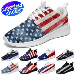 Customized shoes running shoes BLONDON-01 star lovers diy shoes Retro casual shoes men women shoes outdoor sneaker the Stars and the Stripes big size eur 36-50