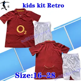 Kit infantil 2005 2006 HENRY BERGKAMP RETRO Jersey de futebol V. PERSIE VIEIRA Merson ADAMS Boy Home Away 3rd 05 06 crianças camisa de futebol curta