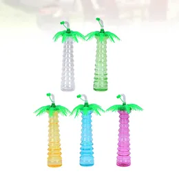 كوب شجرة شجرة Palm Yard Hawaiian زجاجة الماء أغطية البهلوان قش Luau شكل شرب Sippy Straw Tiki Glasses Supplies 240103