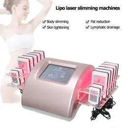 Maskinlaserlipolys kropps bantning Strawberry Lipo Diode Cellulite Lipolaser Liposution Weight Loss Machines 14PADS