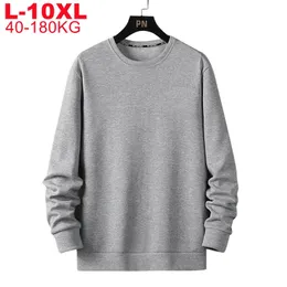 Stor storlek 10xl 9xl 8xl 7xl 6xl 5xl för 180 kg hoodies män streetwear tröjor manlig solid färg överdimensionerade mäns avslappnade tröjor 240104