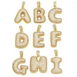 Hänghalsband ocesrio alfabet kristall stor initial bokstav koppar guld pläterade chunky smycken tillverkning leveranser pdtb470