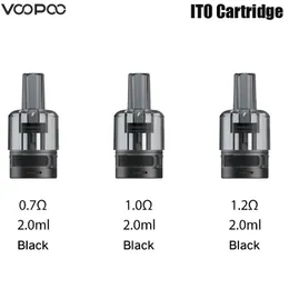 Cartucho voopoo ito pod 2ml 0.7ohm/1.0ohm/1.2ohm atomizador de cigarros eletrônicos para voopoo doric 20 se/doric q kit autêntico 2 unidades/pacote