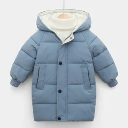 Kinder Mäntel Baby Jungen Jacken Mode Warme Mädchen Mit Kapuze Schneeanzug Für 3-10Y Teen Kinder Dicke Lange Oberbekleidung Kinder winter Kleidung 240103