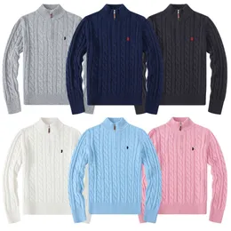 Suéter masculino outono lã casual pequeno cavalo pull meio zip ralp polo chandail cardigan jaqueta inverno manga comprida suéter pulôver feminino com capuz tamanho 228