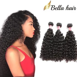 Tressen von Bella Hair, 3 Stück, Los 11, ein erstklassiges, tiefes, lockiges brasilianisches Haarbündel, doppelt ertrinkendes, peruanisches, lockiges Haar, unverarbeitet, roh, indisch