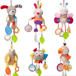 P Dolls Newborn Baby Stroller Toys Rattles Happiles Cartoon Animal Bell Educational 0-12 شهر