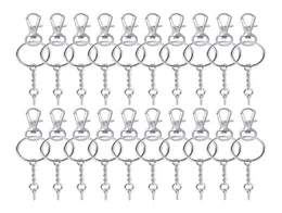 50 stycken metall svängbara spännen sned snäppkrok hummer klo lås och nyckelringar nyckelring med 11 mm skruvögon pins9023132