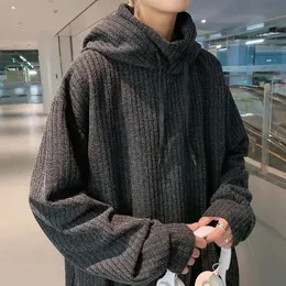 秋と冬の韓国人男性と女性向けのパーソナライズされたフード付きセーターは、ハイエンドのデザインと怠zyなカップルに適していますY2K 240104