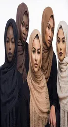 Muslimische Frauen039s Lockiges Kopftuch Weicher einfarbiger Ring Wollbaumwolle Baotou-Schal Islamisches weibliches Kopftuch Schal Schal women17072320