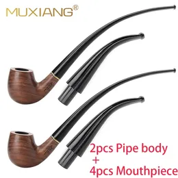 1/2 STÜCK PIPE SET 2 in 1 Holz Palisander Rauchpfeife Tabakrohr Pfeife Holz mit 9mm Filter 10 Rauchwerkzeug Pfeifenset Geschenk für Männer 240104