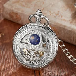 Luxury Mechanical Clock Vintage Man Pocket Watch with Fob Chain Steampunk Skeleton Waist Watches for Men Chinese Factory Pendant 240103